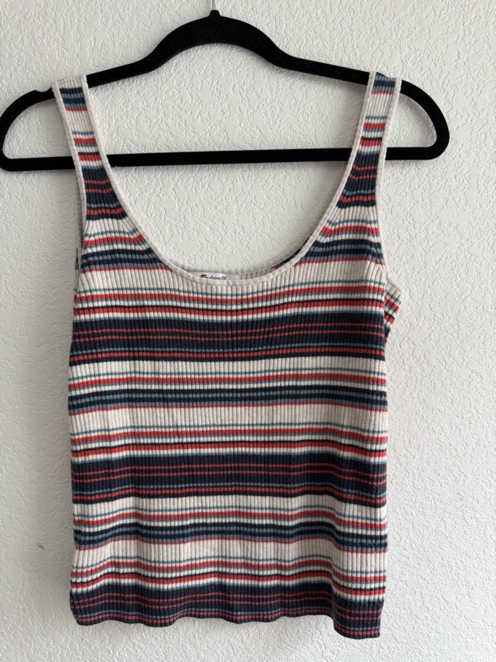 Madewell Ribbed Stripe Scooped Neck XS